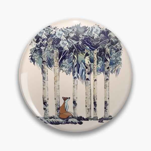 Item preview, Fox and birchs, magic forest and animals watercolor  designed and sold by Collagedream.