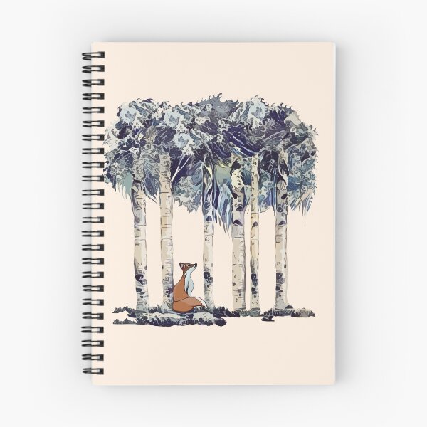 Item preview, Fox and birchs, magic forest and animals watercolor  designed and sold by Collagedream.