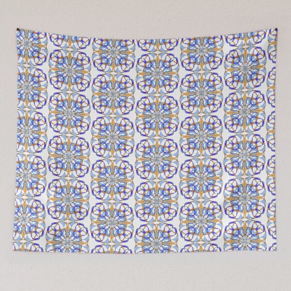 Item preview, Geometric gold, purple, and blue design  designed and sold by PaintingsByKF.