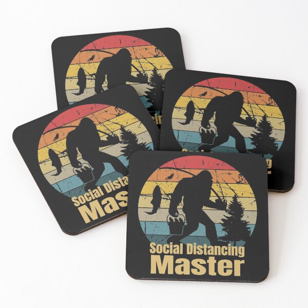 Item preview, Social Distancing Master Retro Sunset Funny Bigfoot designed and sold by Shirt Happenz.