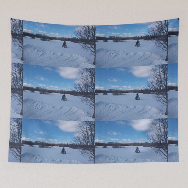 Item preview, Winter wonderland, snowy country land under blue sky designed and sold by naturematters.