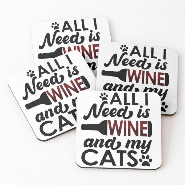 Item preview, All I need is wine and my cats designed and sold by pawsomelove.