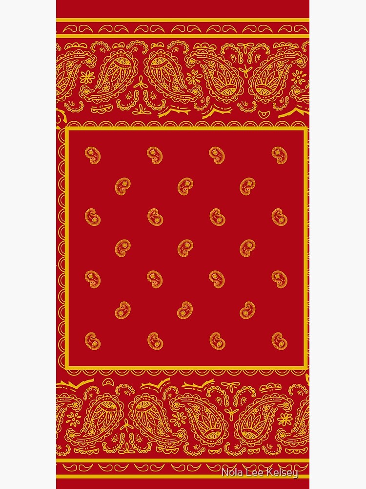 Red and Gold Bandana by NolaLeeKelsey