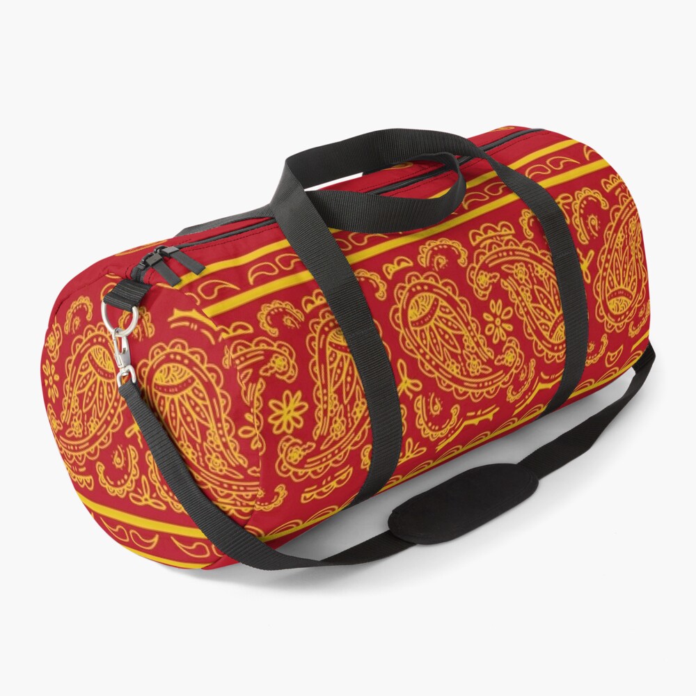 Red and Gold Bandana Duffle Bag