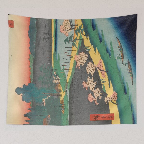 Item preview, Spring Azuma Shrine Vintage Ukiyo-e Japanese Art designed and sold by VintageArchive.