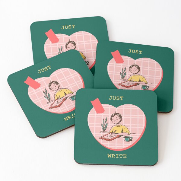 Item preview, Just Write - A girl writing withing a heart designed and sold by vela-ramhorn.
