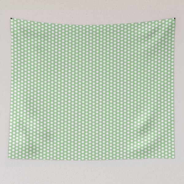 Item preview, White polkadots on green designed and sold by LittleBettyMakes.
