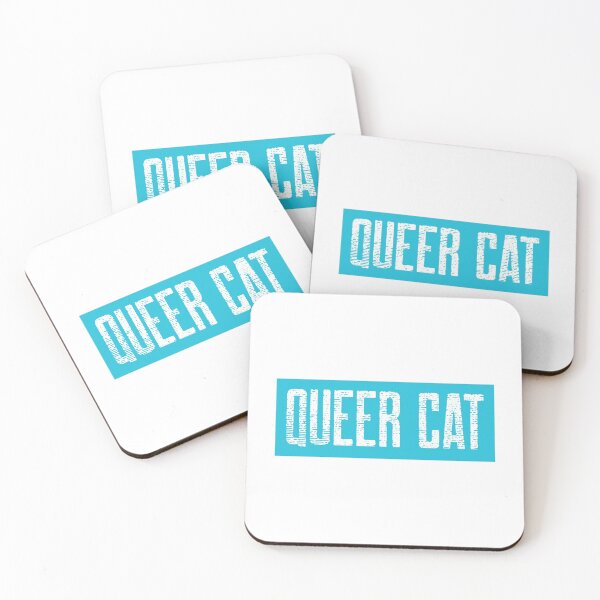 Item preview, Queer Cat White and Cyan Banner designed and sold by Purrfecta.