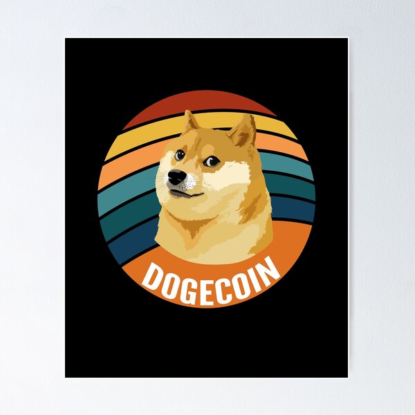 Artikel-Vorschau von Dogecoin Ovaler Sonnenuntergang, designt und verkauft von Bitcoin-Fashion.