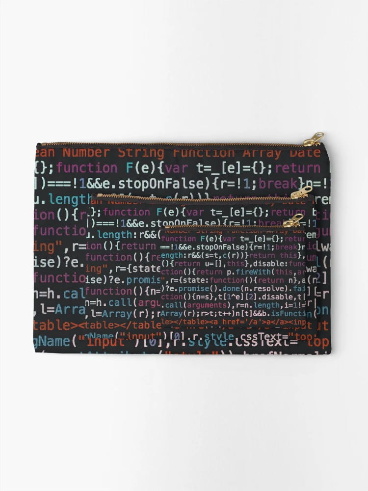 Thumbnail 2 of 4, Zipper Pouch, Colorful Java Script designed and sold by jerankin.