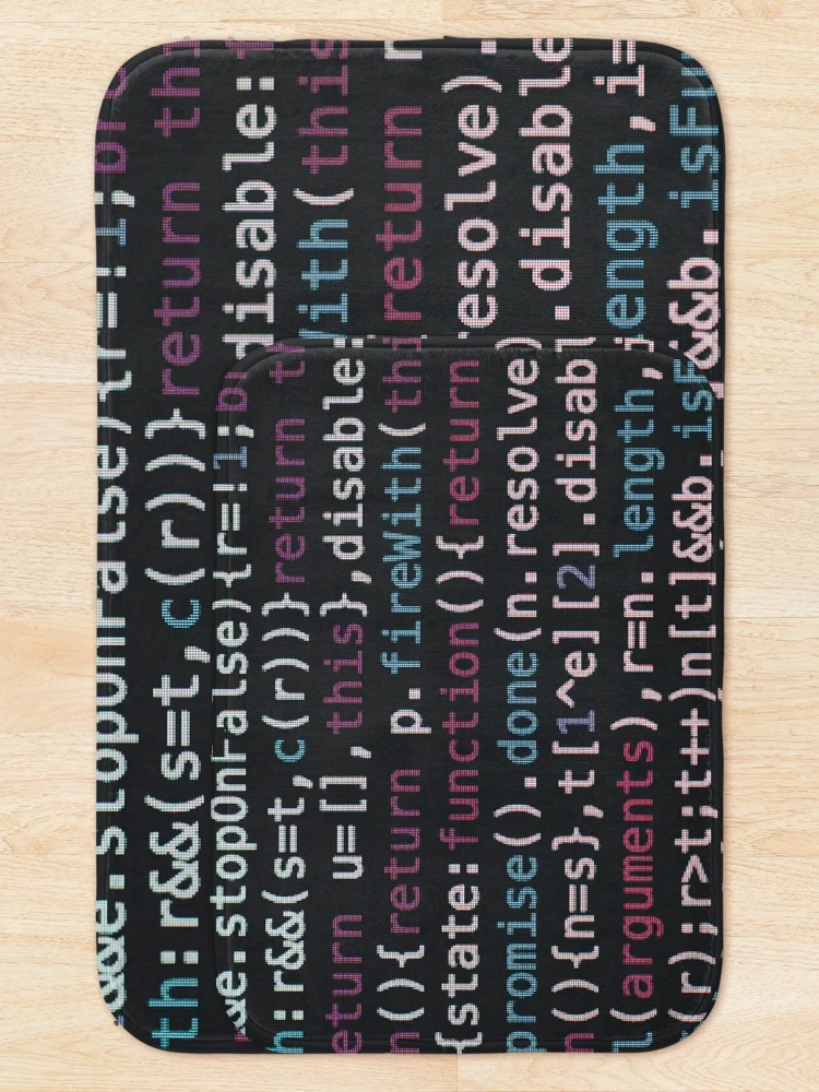 Thumbnail 5 of 6, Bath Mat, Colorful Java Script designed and sold by jerankin.