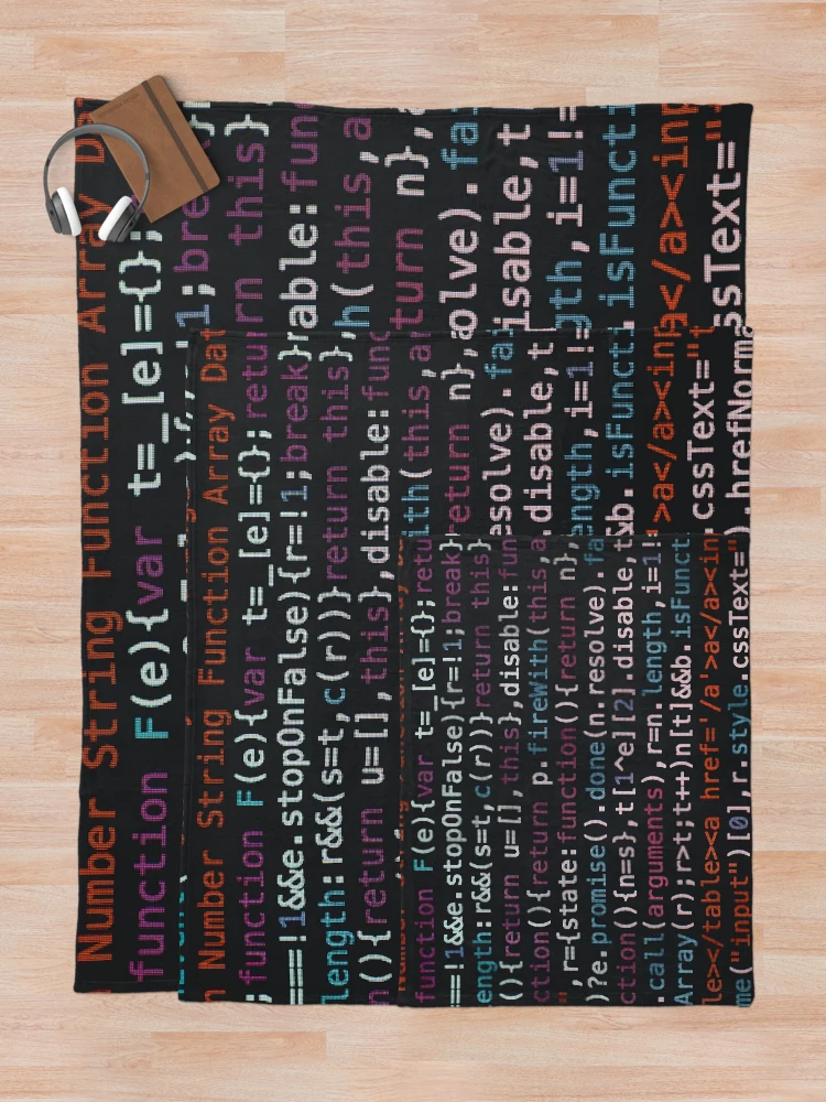 Thumbnail 5 of 6, Throw Blanket, Colorful Java Script designed and sold by jerankin.