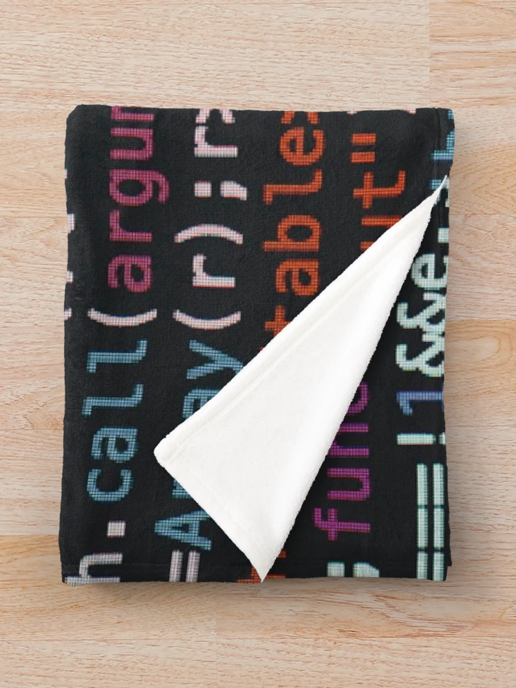 Thumbnail 3 of 6, Throw Blanket, Colorful Java Script designed and sold by jerankin.