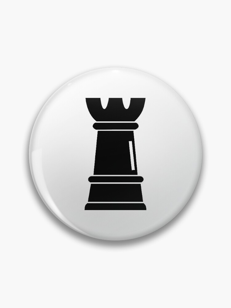 Black Rook Chess Piece Button