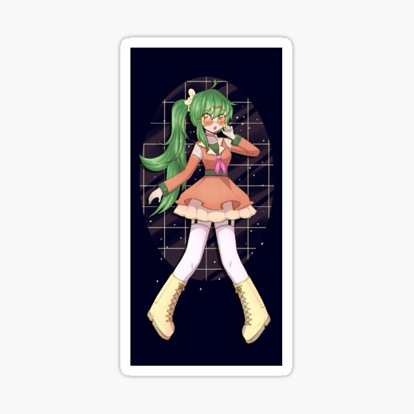 Chica anime de pelo verde Pegatina