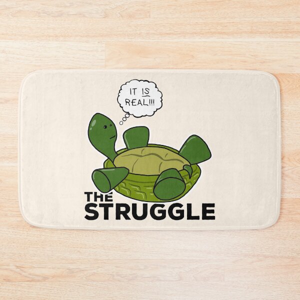 Item preview, Cute Depressed Cartoon Obese Turtle On Back Talking About The Struggle designed and sold by YomeHayin.