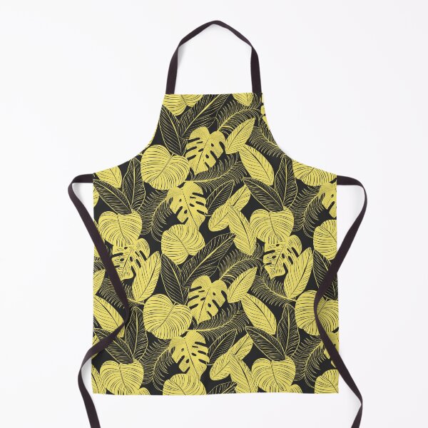 Item preview, Yellow and Black Tropical Leaves Patter designed and sold by Skeenazlan.