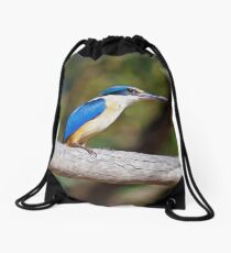 Sacred Kingfisher Drawstring Bag
