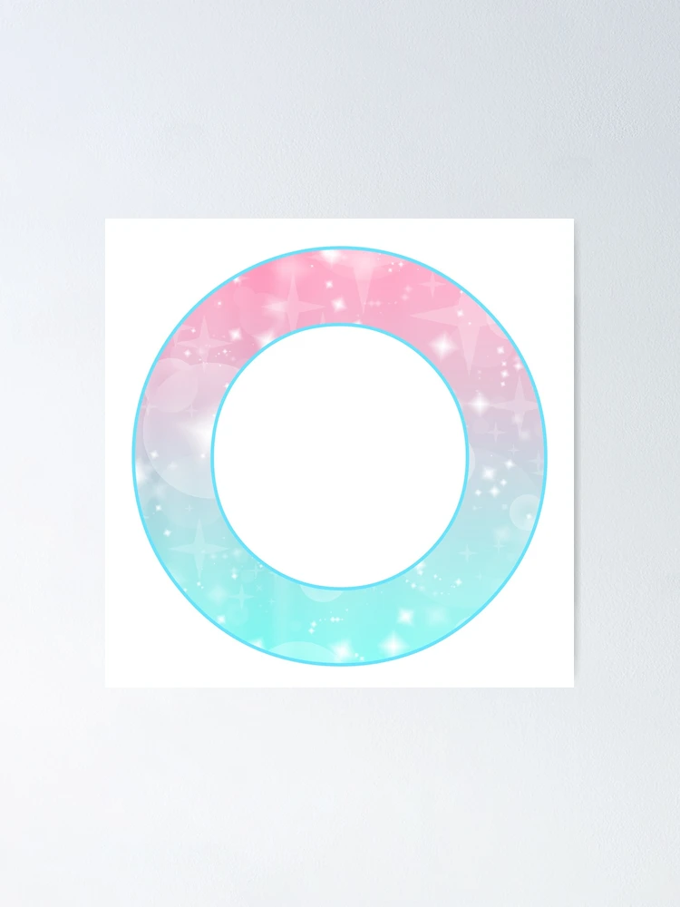 The Letter O - Monogram in Kawaii Cotton Candy Sparkle Pattern
