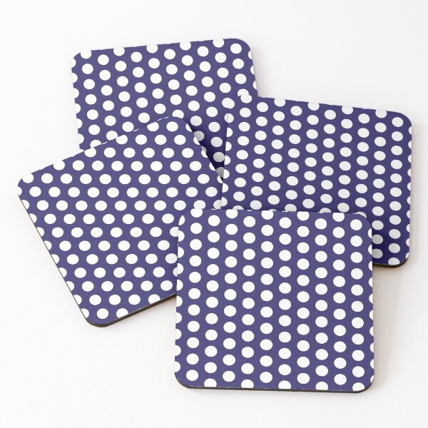 Item preview, White polkadots on navy blue designed and sold by LittleBettyMakes.