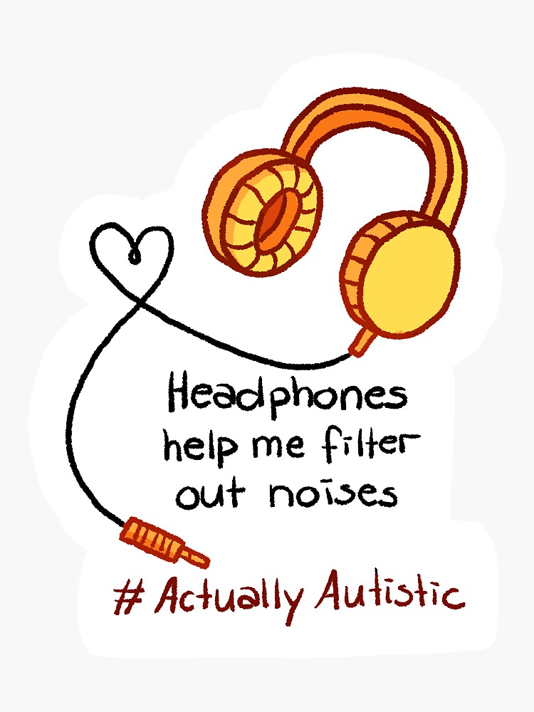 "Headphones Autism" Sticker by AnoukVitte Redbubble