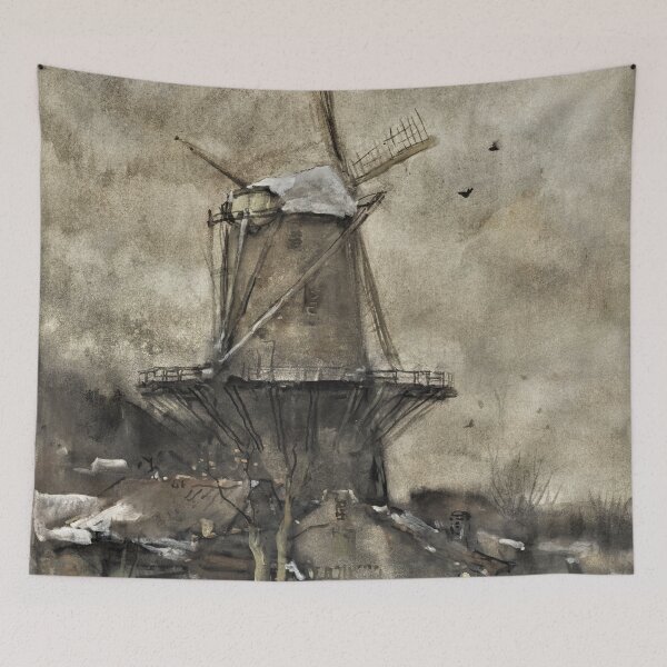 Item preview, Windmill in Winter, by Jacob Maris designed and sold by SEEMUELLER.