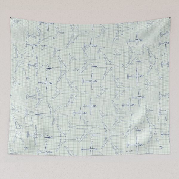 Item preview, Kobeh Alaska Aviation Line Art on Drafting Paper Blueline Sketch Rendering designed and sold by Kobeh.