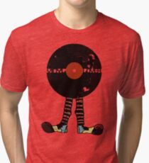 Funny Vinyl Records Lover - Grunge Vinyl Record Tri-blend T-Shirt