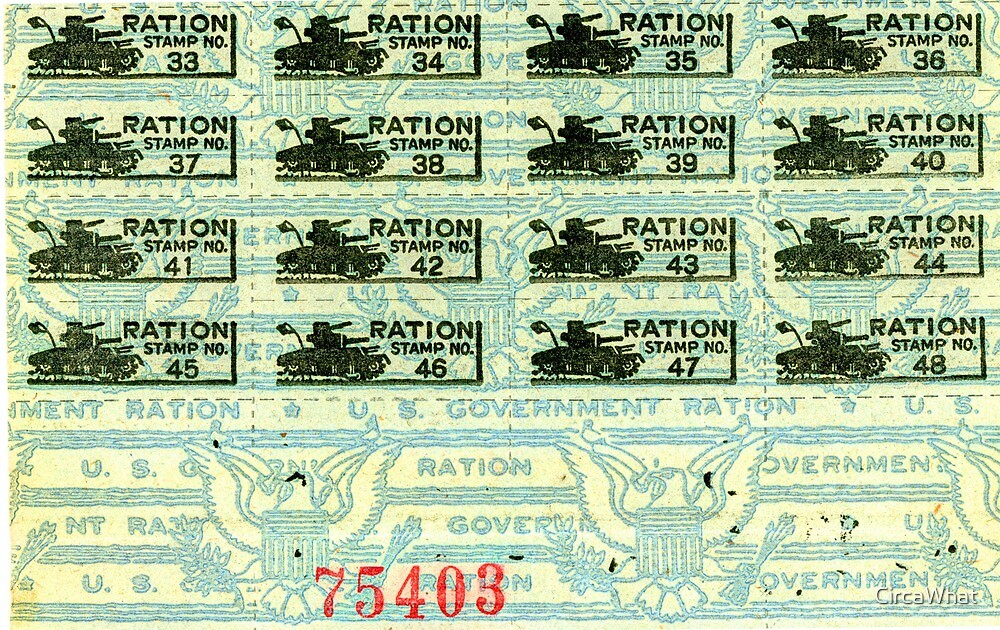 "United States World War II Ration Coupons 1943" by CircaWhat Redbubble