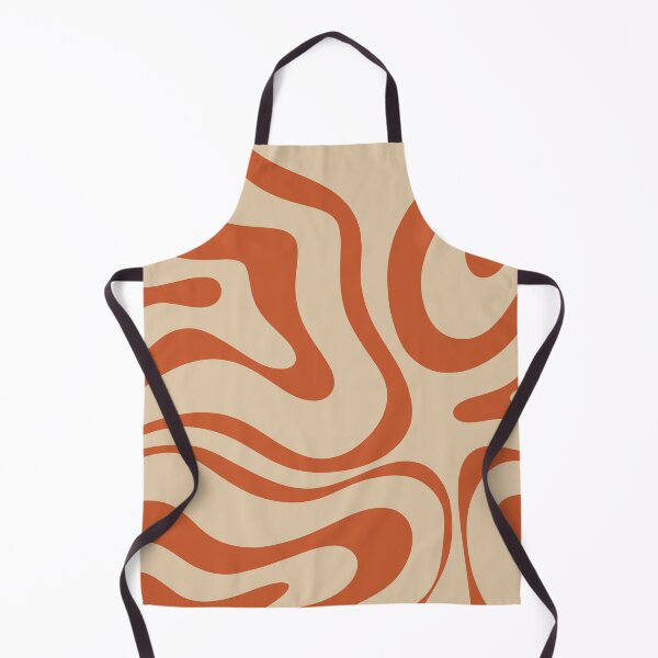 Item preview, Retro Liquid Swirl Abstract Pattern in Mid Mod Burnt Orange and Beige designed and sold by kierkegaard.