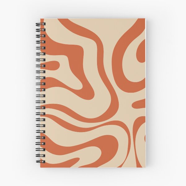 Item preview, Retro Liquid Swirl Abstract Pattern in Mid Mod Burnt Orange and Beige designed and sold by kierkegaard.