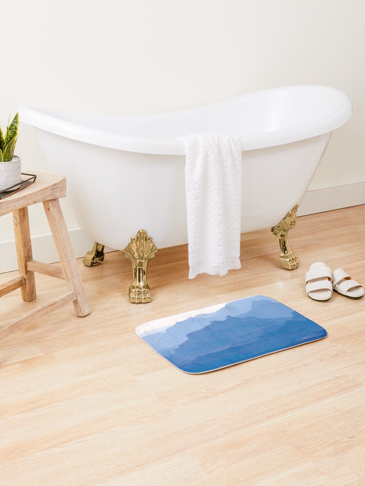Thumbnail 2 of 6, Bath Mat, Grand Canyon Blue Silhouettes #2 designed and sold by travelways.