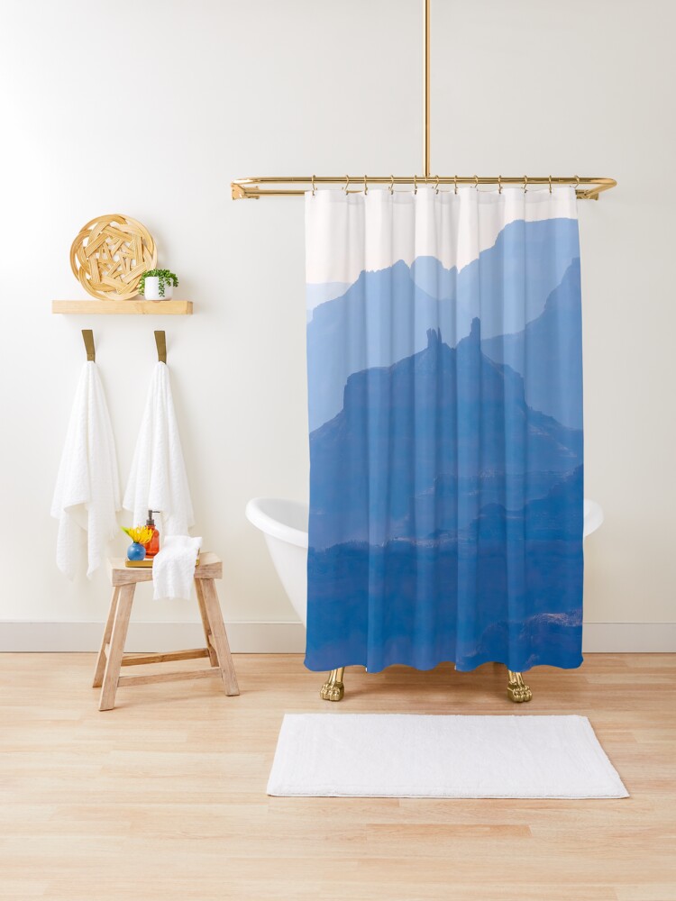 Thumbnail 1 of 5, Shower Curtain, Grand Canyon Blue Silhouettes #2 designed and sold by travelways.