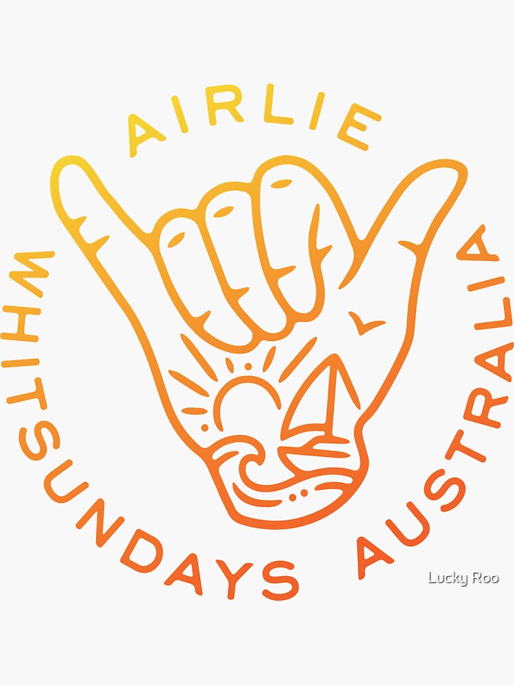 Thumbnail 3 of 3, Sticker, Airlie Beach - Shaka designed and sold by Drawbauchery.