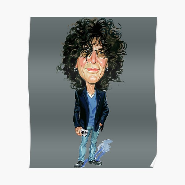 Howard Stern Art Black Poster By ChakraAtelier Redbubble   Poster,504x498,f8f8f8 Pad,600x600,f8f8f8 