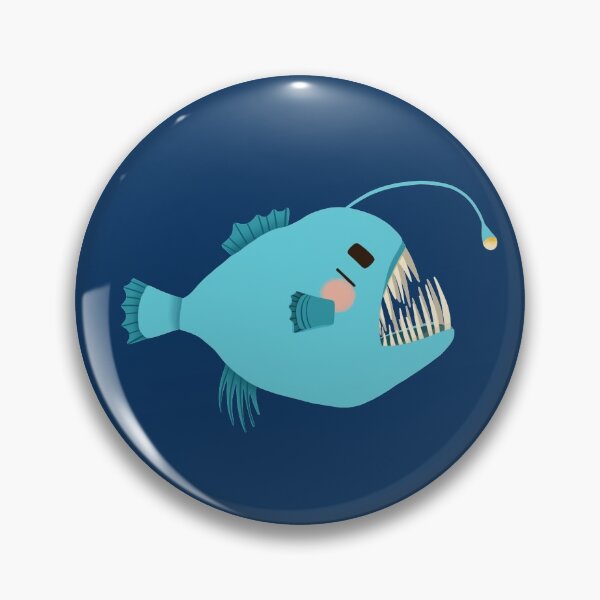 Item preview, Anglerfish - Fun Blue and Green Cartoon Fish Ocean Pattern designed and sold by TheRainbowRoom.