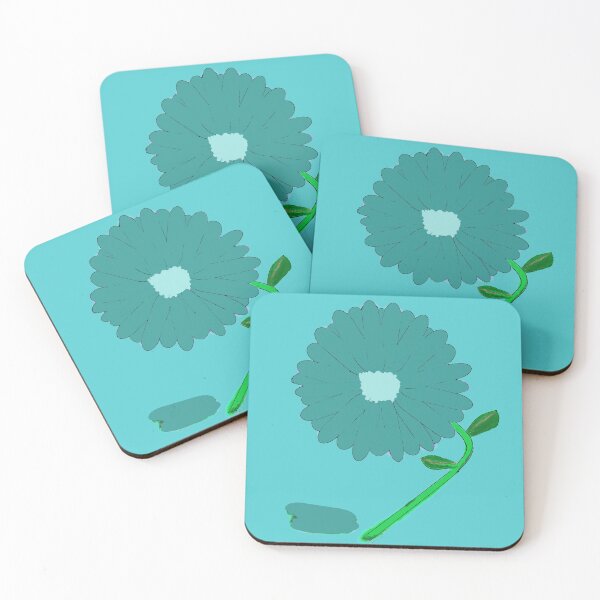 Item preview, Teal Flower With Aqua Center and Green Stem designed and sold by DesignsByMuriel.