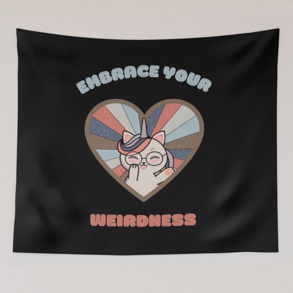 Item preview, Embrace your weirdness - a cute kawaii kitty unicorn designed and sold by ShermanPhil.