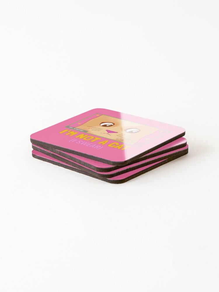 Thumbnail 4 of 5, Coasters (Set of 4), Zoom Call With a Cat designed and sold by RedsStickerShop.