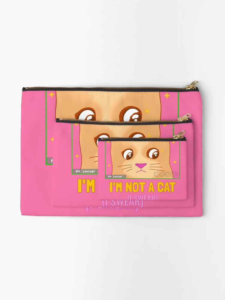 Thumbnail 2 of 4, Zipper Pouch, Zoom Call With a Cat designed and sold by RedsStickerShop.