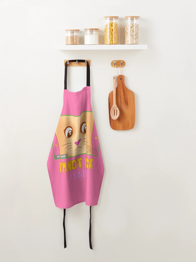 Thumbnail 4 of 6, Apron, Zoom Call With a Cat designed and sold by RedsStickerShop.