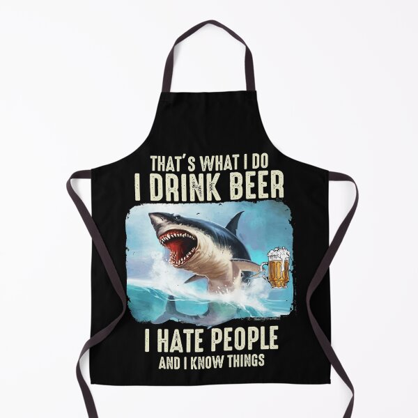 Item preview, I Drink Beer And I Hate People Shark Drinking Beer designed and sold by BaseStore.