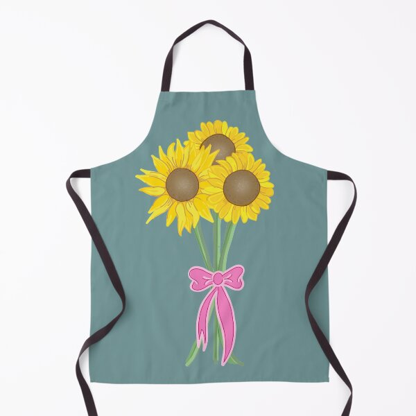 Artikelvorschau, Blumenstrauß der Sonnenblume mit Schleife, All Over Print Teal Hintergrund entworfen und verkauft von 10pmCreations.