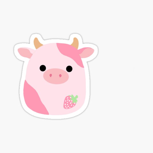 "strawberry cow squishmallow" Sticker for Sale by mallowmaddie | Redbubble