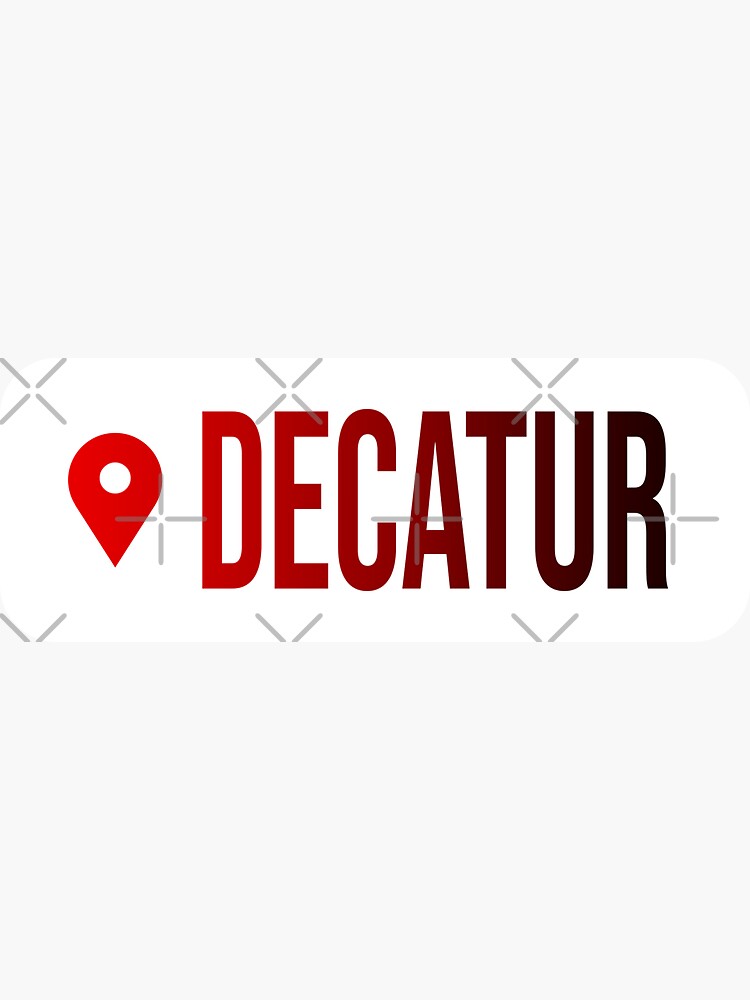 "Decatur AL Alabama Location Pin Red and Black" Sticker for Sale by EZTees Redbubble