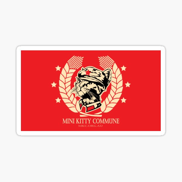 The Mini Kitty Commune Flag Sticker