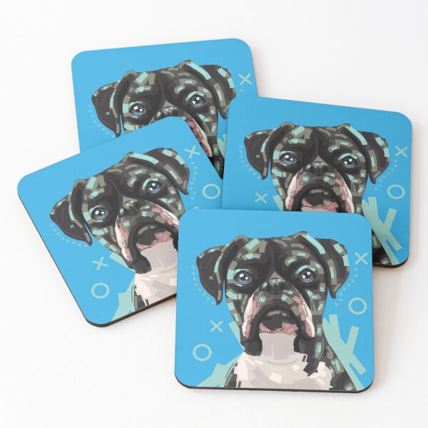 Item preview, Dog pop art painting in blue background  designed and sold by Vectorheroes.