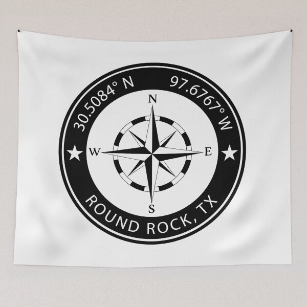 Item preview, Round Rock, Texas Geographical Coordinates designed and sold by TeeOhGraphics.