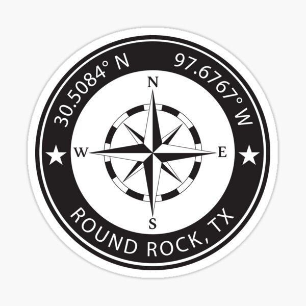 Item preview, Round Rock, Texas Geographical Coordinates designed and sold by TeeOhGraphics.
