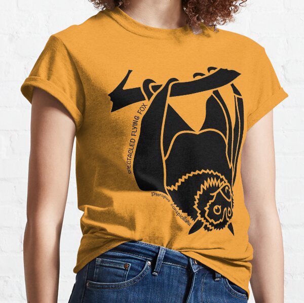 Spectacled Flying Fox. Iconic Australian Animal. Silhouette. Classic T-Shirt